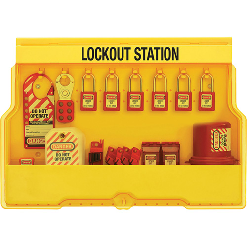 Premier Electrical Lockout Station, Thermoplastic Padlocks, 16 Padlock Capacity, Padlocks Included Cam Industrial