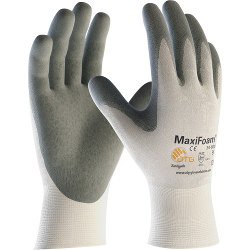 Gants en tricot sans couture de qualit&eacute; sup&eacute;rieure ATG MaxiFoam, Grand, R&ecirc;vetement Nitrile, Calibre 15, Enveloppe en Nylon Cam Industrial