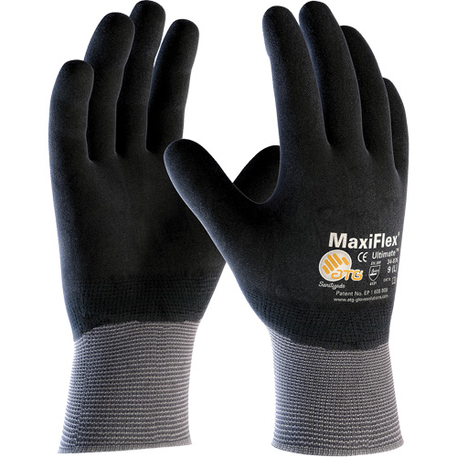 ATG MaxiFlex&reg; Ultimate Touchscreen Compatible Gloves, Large, Nitrile Coating, 15 Gauge, Nylon/Elastane Shell Cam Industrial