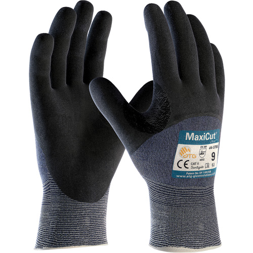 ATG MaxiCut&reg; Ultra Seamless Knit Cut Resistant Gloves, Size Large, 15 Gauge, Nitrile Coated, Engineered Yarn Shell, ASTM ANSI Level A3/EN 388 Level 5/EN 388 Level C Cam Industrial