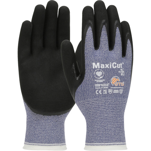 Gants r&eacute;sistants aux coupures dans un milieu de travail huileux ATG MaxiCut, Taille Grand, Calibre 15, Rev&ecirc;tement Nitrile, Enveloppe en Fil technique, ASTM ANSI niveau A3/EN 388 niveau 4/EN 388 niveau C Cam Industrial