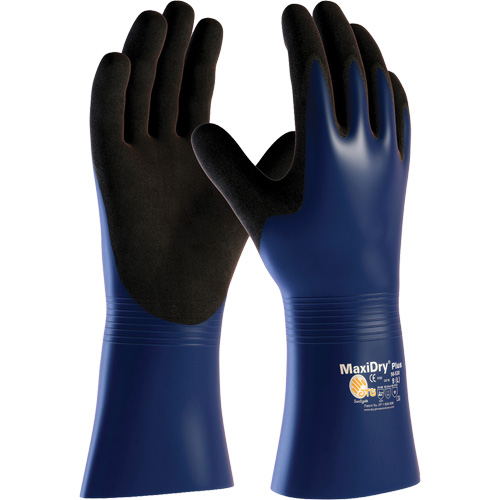 Gants r&eacute;sistant aux produits chimiques et aux coupures ATG MaxiDry Plus, Grand, R&ecirc;vetement Nitrile, Enveloppe en Nylon/&eacute;lasthanne Cam Industrial