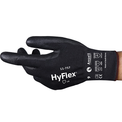 Gants r&eacute;sistant aux coupures Hyflex 11-757, Taille 8, Calibre 18, Rev&ecirc;tement Polyur&eacute;thane, Enveloppe en Intercept, ASTM ANSI niveau A7/EN 388 niveau F Cam Industrial