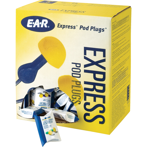 E-A-R Express Pod Plugs Earplugs, Uncorded, Bulk - Pillow Pack, 25 dB NRR, One-Size Cam Industrial