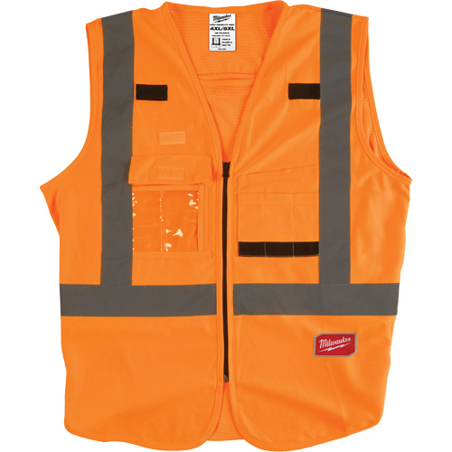 Safety Vest, High Visibility Orange, 4X-Large/5X-Large Cam Industrial