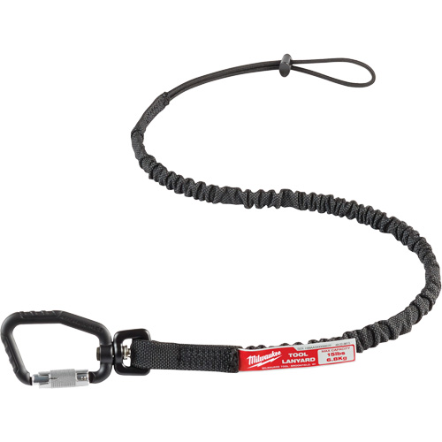 Locking Tool Lanyard, Bungee, Carabiner/Loop Cam Industrial
