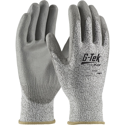 Gants r&eacute;sistants aux coupures G-Tek PolyKor, Taille T-petit, Calibre 13, Rev&ecirc;tement Polyur&eacute;thane, Enveloppe en Fil technique, ANSI/ISEA 105 niveau 3 Cam Industrial