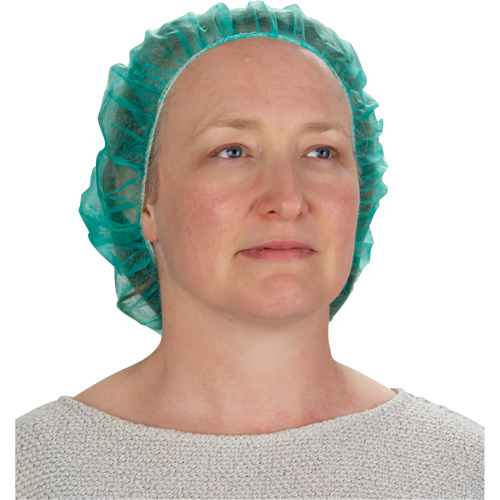 Bonnets bouffants, Polypropyl&egrave;ne, 24", Vert Cam Industrial