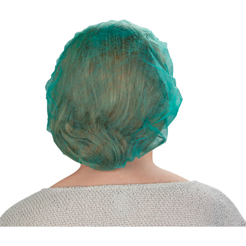 Bonnets bouffants, Polypropyl&egrave;ne, 24", Vert Cam Industrial