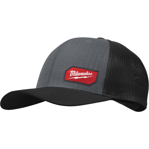 Gridiron Snapback Trucker Hat, Grey, Nylon/Poly-Cotton Cam Industrial
