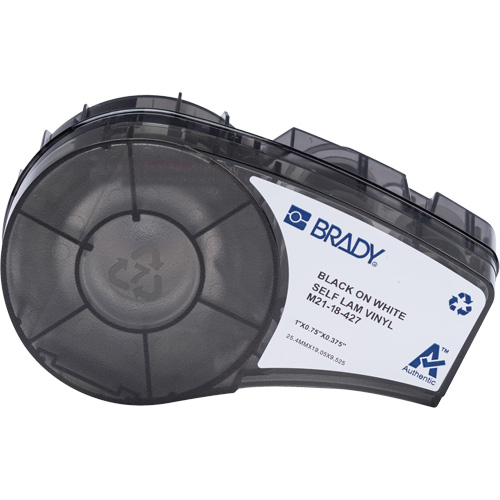 Self-Laminating Wrap Around Labels with Ribbon, Black Cam Industrial