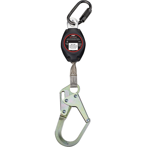 Cordage de s&eacute;curit&eacute; autor&eacute;tractable avec mousqueton moyen Dynamic, 7', Polyester, Pivotant Cam Industrial
