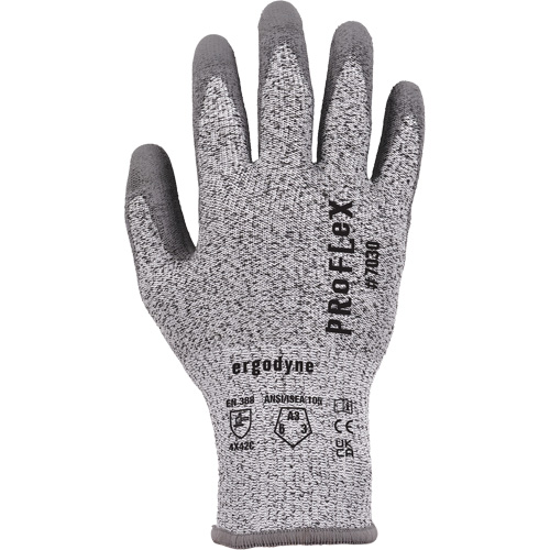 ProFlex 7030 Cut-Resistant Gloves, Size Small, 13 Gauge, Polyurethane Coated, Nylon/HPPE/Spandex Shell, ASTM ANSI Level A3/EN 388 Level C Cam Industrial