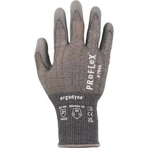 ProFlex 7025 Cut-Resistant Gloves, Size Small, 18 Gauge, Polyurethane Coated, Nylon/HPPE/Spandex Shell, ASTM ANSI Level A2/EN 388 Level B Cam Industrial