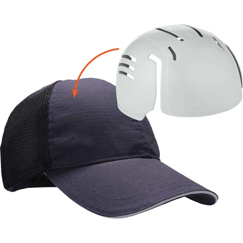 Skullerz 8946 Standard Baseball Cap with Bump Cap Insert, Navy Blue Cam Industrial