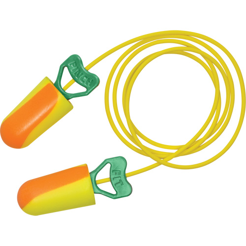 Bouchons d'oreilles biosourc&eacute;s PinchFit BioSoft, Vrac - Boîte, Avec cordon Cam Industrial