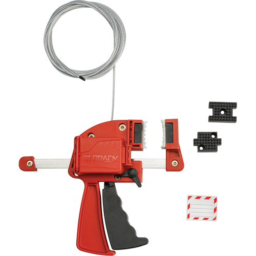 Red Clamping Cable Lockout, 8' Length Cam Industrial
