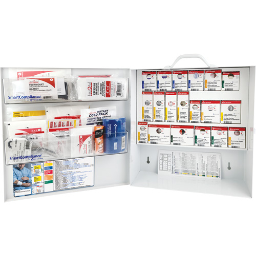 Armoire pour premiers soins SmartCompliance, R&eacute;pond &agrave; la norme CSA Z1220-17 type 3 environnements &agrave; haut risque, Petit (2-25 travailleurs) Cam Industrial