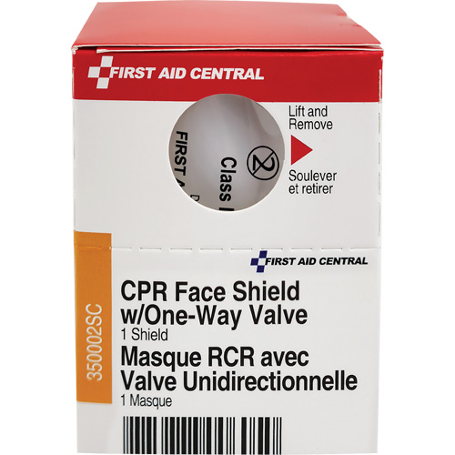 SmartCompliance&reg; Refill CPR Faceshield with One-Way Valve, Single Use Faceshield, Class 2 Cam Industrial
