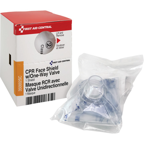 SmartCompliance&reg; Refill CPR Faceshield with One-Way Valve, Single Use Faceshield, Class 2 Cam Industrial