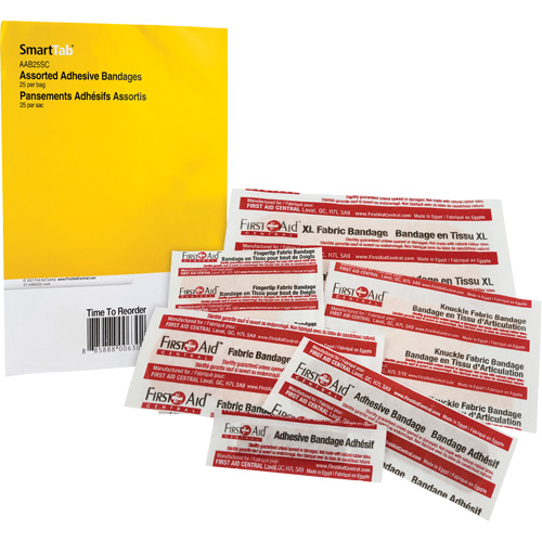 SmartCompliance&reg; Refill Adhesive Bandages, Assorted, Fabric/Plastic, Non-Sterile Cam Industrial