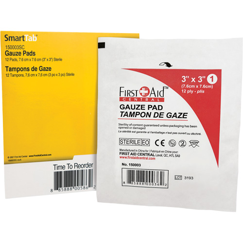 Recharge de gaze SmartCompliance, Tampon, 3" lo x 3" la, St&eacute;rile, Dispositif m&eacute;dical Classe 1 Cam Industrial