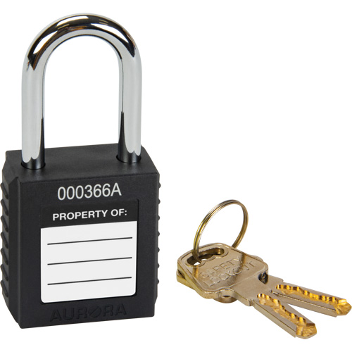 Lock for Lockouts, Safety Padlock, Keyed Different, Thermoplastic, 1-1/2" Width Cam Industrial