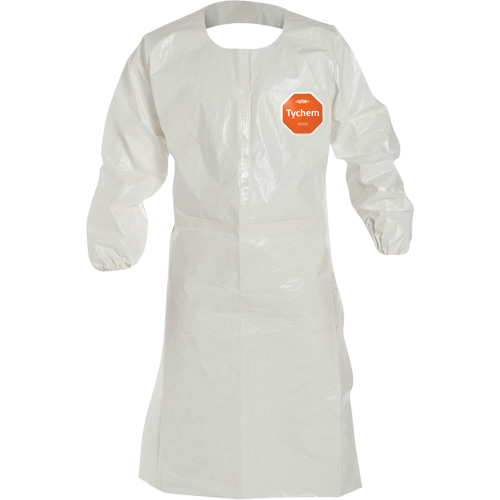 Disposable Sleeved Apron, Tychem&reg; 4000, White, 44" L Cam Industrial