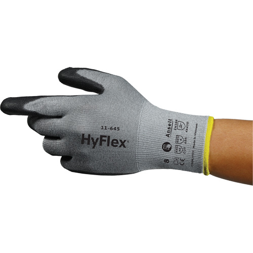Gants anti-coupures HyFlex 11-645, Taille 5, Calibre 13, Rev&ecirc;tement Polyur&eacute;thane, Enveloppe en Intercept, ASTM ANSI niveau A4/EN 388 niveau D Cam Industrial