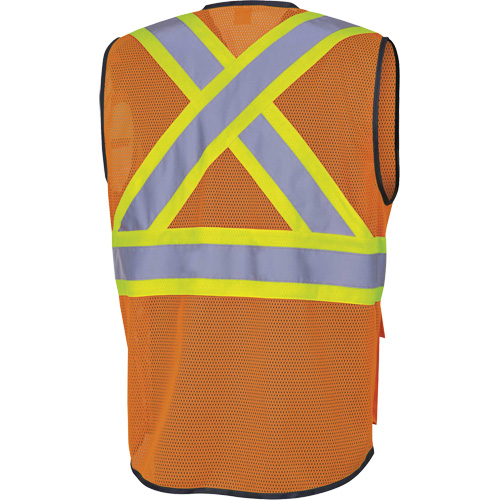 6960 Veste de s&eacute;curit&eacute; &agrave; maille en avant, Orange haute visibilit&eacute;, Moyen, Polyester Cam Industrial