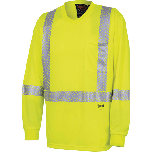 6905A Ultra-Cool Ultra-Breathable Long-Sleeved Safety Shirt, X-Small, High Visibility Lime-Yellow Cam Industrial