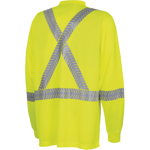 6905A Ultra-Cool Ultra-Breathable Long-Sleeved Safety Shirt, X-Small, High Visibility Lime-Yellow Cam Industrial