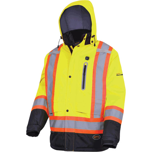 5408 Veste imperm&eacute;able &agrave; isolation thermique, Hommes, Petit, Jaune lime haute visibilit&eacute; Cam Industrial