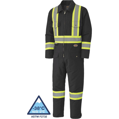 5539BKA Quilted Duck Coveralls, Small, Black Cam Industrial
