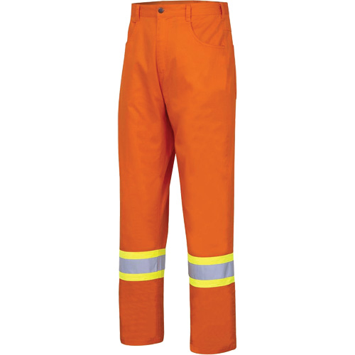 4461 Ultra-Cool Safety Pants, Cotton, 30, High Visibility Orange Cam Industrial