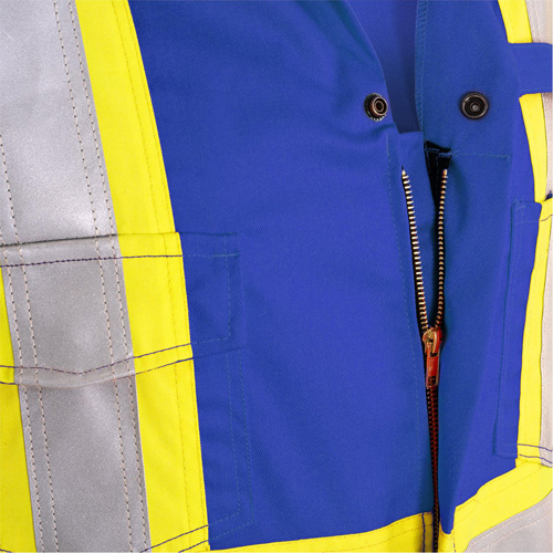 7706T FR-Tech&reg; Flame-Resistant Coverall with Leg Zippers, Size 40 (Tall), Royal Blue, 9.7 cal/cm² Cam Industrial