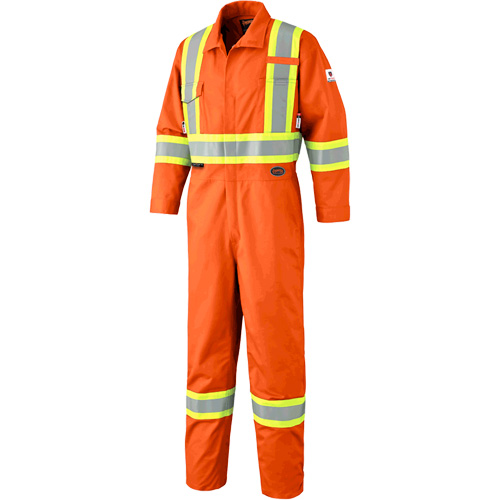 7705T FR-Tech&reg; Flame-Resistant Coverall with Leg Zippers, Size 40 (Tall), High Visibility Orange, 9.7 cal/cm² Cam Industrial
