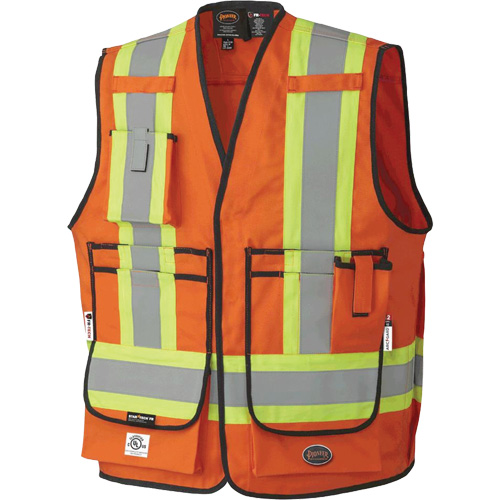 7732 Veste d'arpenteur ignifuge et r&eacute;sistant aux arcs &eacute;lectriques FR-Tech, Petit, Orange haute visibilit&eacute;, 9,7 cal/cm² Cam Industrial