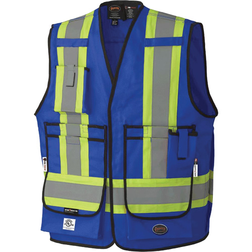 7733 Veste d'arpenteur ignifuge et r&eacute;sistant aux arcs &eacute;lectriques FR-Tech, Petit, Bleu royal, 9,7 cal/cm² Cam Industrial
