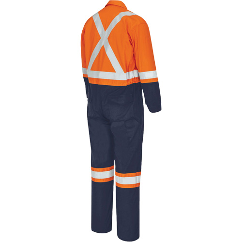 7702BB FR-Tech&reg; 2-Tone Safety Coverall, Size 36, Navy Blue/Orange, 10 cal/cm² Cam Industrial