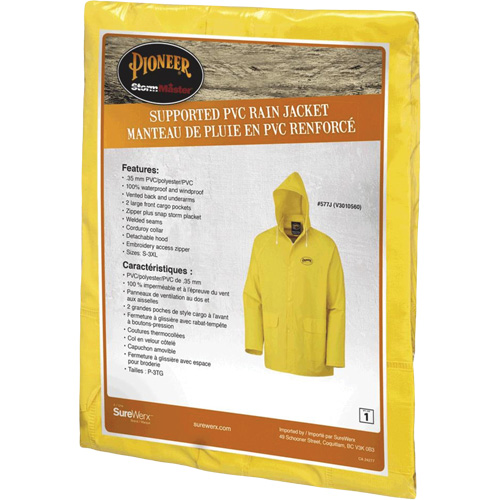 577J Veste imperm&eacute;able, Polyester/PVC, Petit, Jaune Cam Industrial