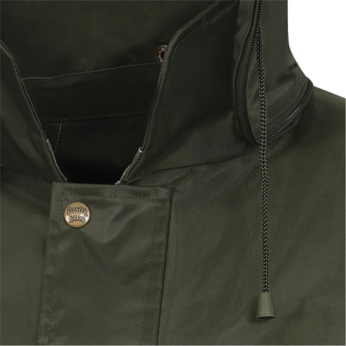 D8120J Manteau &agrave; capuchon ind&eacute;chirable Nailhead pour planteur d'arbres, Polyester/PVC, T-petit, Vert Cam Industrial