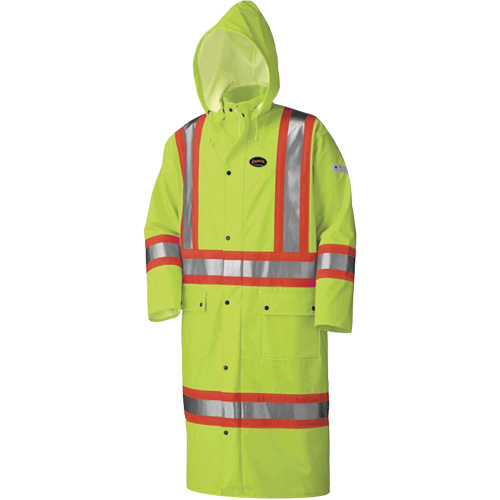 5897 Manteau long imperm&eacute;able et ignifuge, Grand, Jaune lime haute visibilit&eacute; Cam Industrial