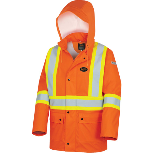 5892PKT Veste de s&eacute;curit&eacute; imperm&eacute;able &agrave; haute visibilit&eacute; ignifuge, T-petit, Orange haute visibilit&eacute; Cam Industrial