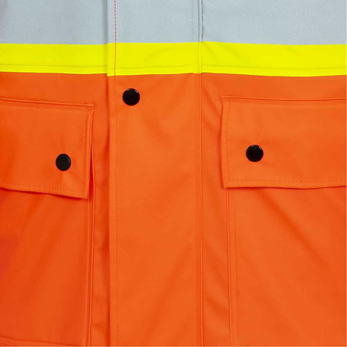 5892PKT Veste de s&eacute;curit&eacute; imperm&eacute;able &agrave; haute visibilit&eacute; ignifuge, T-petit, Orange haute visibilit&eacute; Cam Industrial