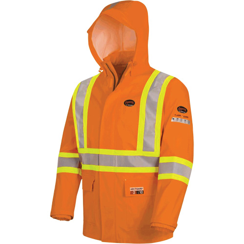 5880 Manteau de pluie ignifuge et protection contre les &eacute;clats d'arc &eacute;lectrique, T-petit, Orange haute visibilit&eacute;, 10 cal/cm² Cam Industrial