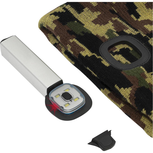 5677 Tuque en tricot avec lampe frontale &agrave; DEL, Doublure en Molleton, Taille unique, Camo Cam Industrial