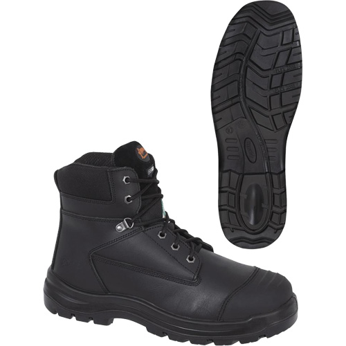 1025 Black 6" Work Boots, Leather, Steel Toe, Size 10 Cam Industrial