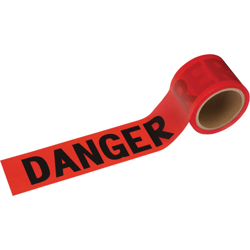 388 Ruban de danger, Bilingue, 3" la x 200' lo, 1,5 mil, Noir/rouge Cam Industrial