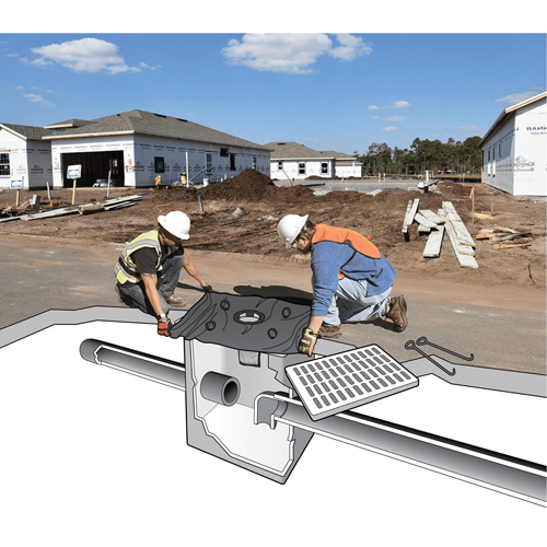 Barri&egrave;re flottante contre les Archaea Ultra-Drain Guard, Bior&eacute;m&eacute;diation/Huile & s&eacute;diments, 48" lo x 36" la Cam Industrial